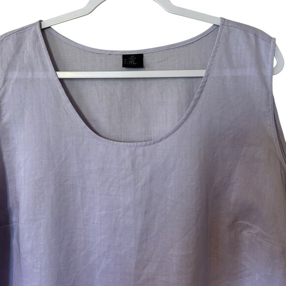 100% Linen Top Lavender Sleeveless Boho Lagenlook Cottage Core Fashion Plus 18W - Picture 2 of 9